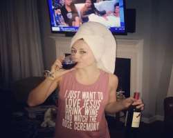 Ashley Bratcher consuming alcohol